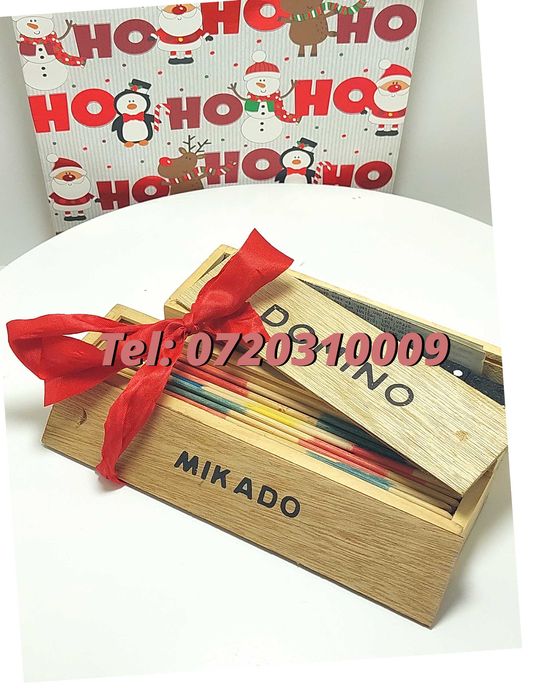 Pachet Cadou Craciun  Joc Marocoo mikadoSi Domino  Transport Gr