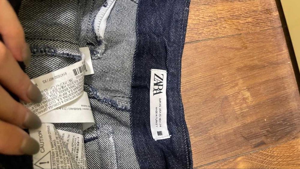 Джинсовые мини шорты-юбка ZARA