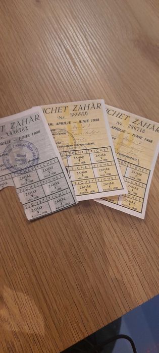 Tichete zahar anii 1958 perioada comunista