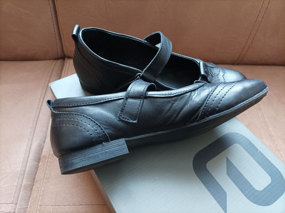 Официални обувки, балеринки 38, черни, естествена кожа