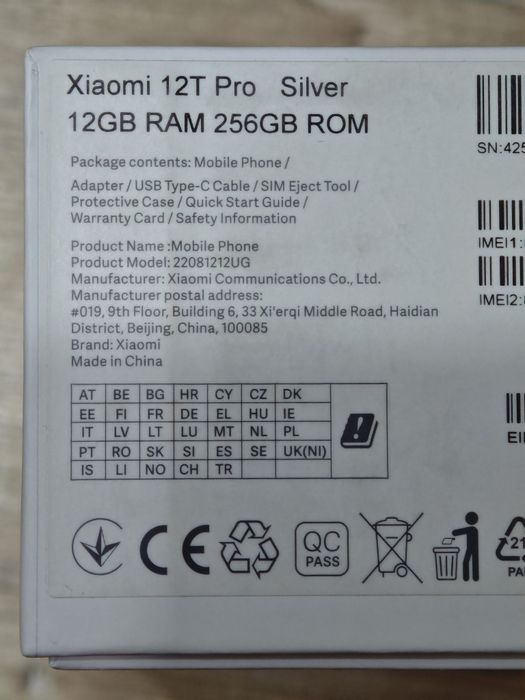 Xiaomi 12T Pro 12/256 Silver