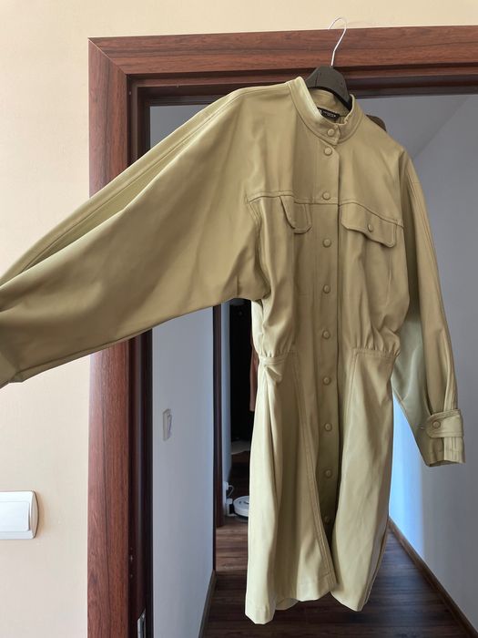 Зелена кожена рокля ZARA