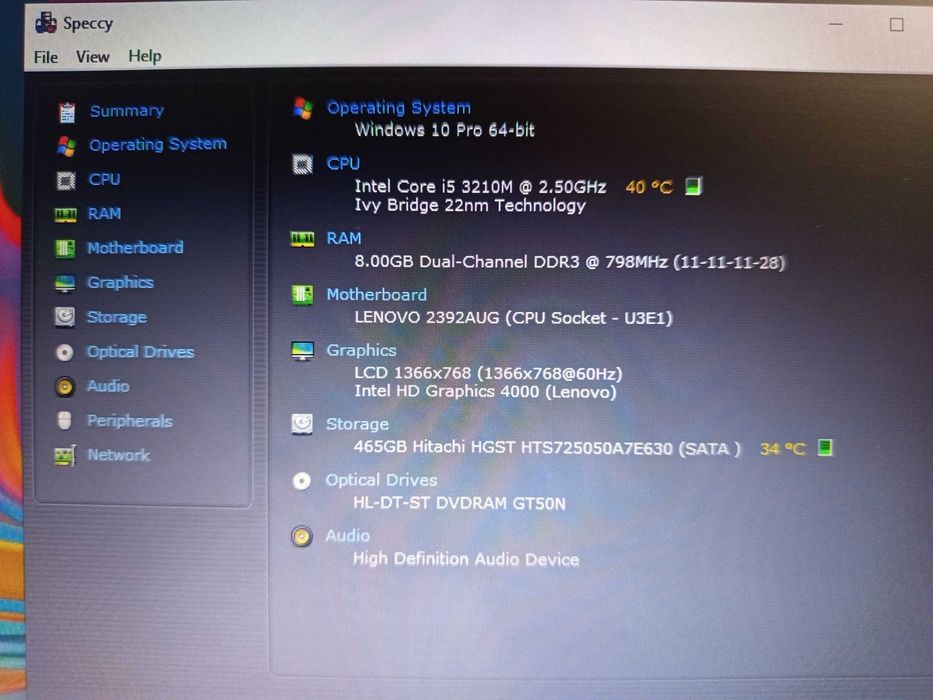 Laptop Lenovo ThinkPad T530 Intel Core i5 2,50Ghz | 8Gb RAM | 500Gb hdd
