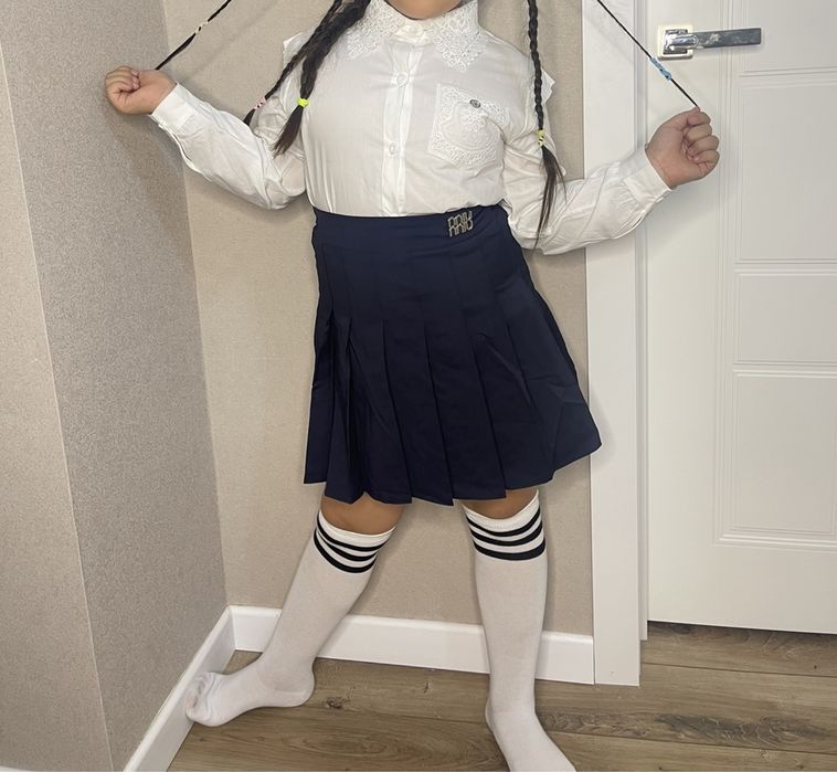 Школьная юбка синяя