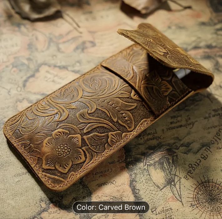 Луксозен кожен калъф за химикал, молив, писалка