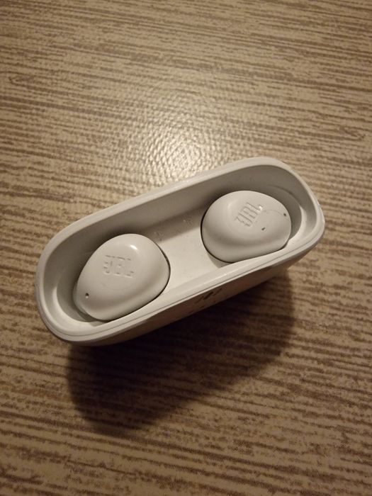Casti JBL Vibe Buds, True wireless, Bluetooth, In-ear, Microfon, alb