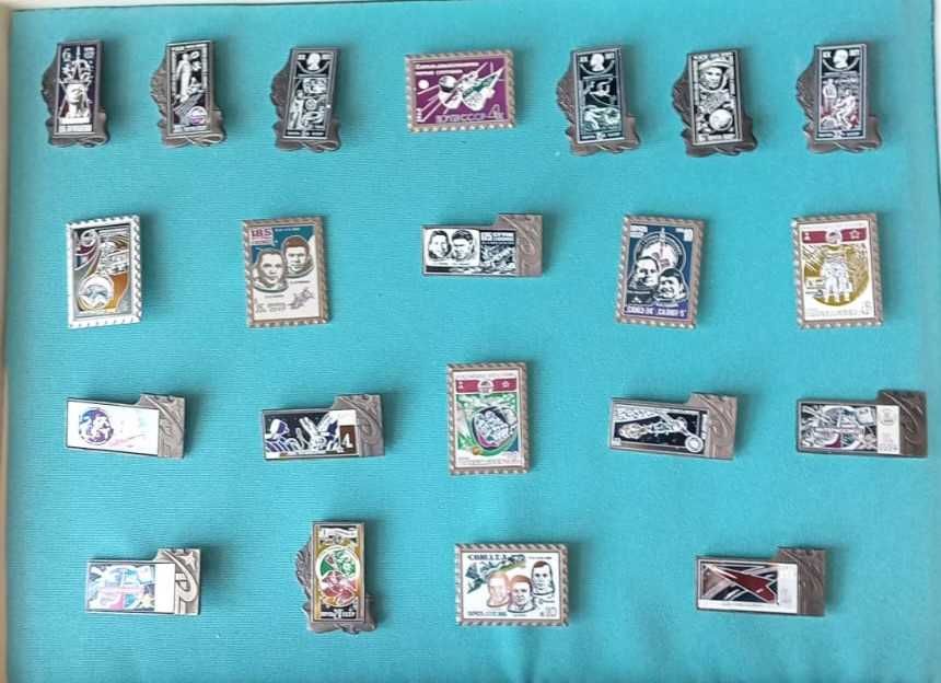 Набор советских значков на космическую тематику, 21 штука.