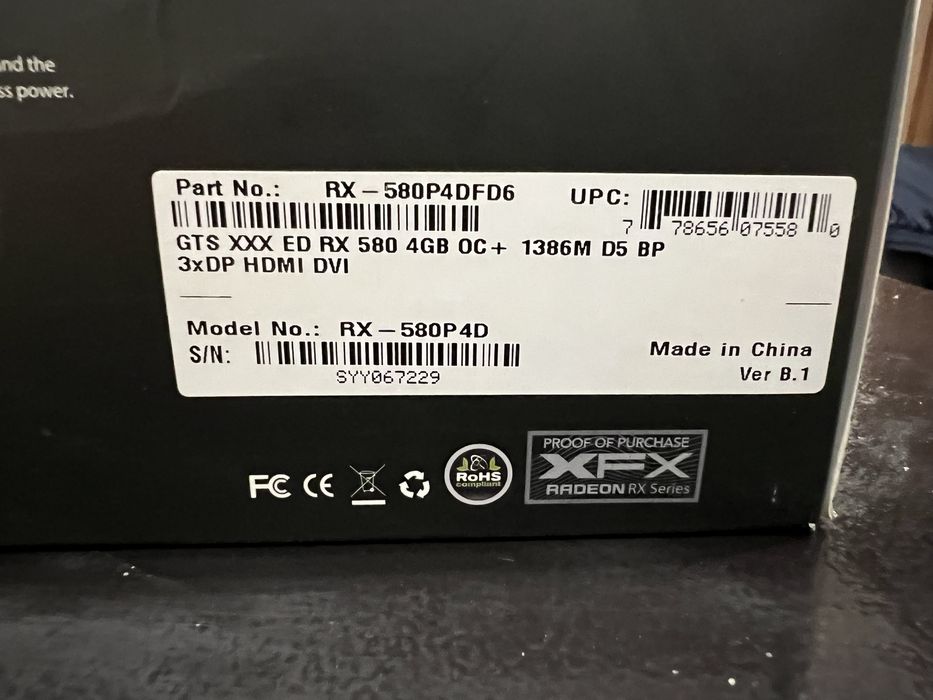 Видео карта AMD Radeon XFX Rx 580 GTS 4gb