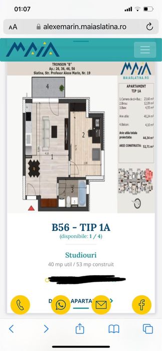 Vand Studio in Bloc NOU, ULTRAcentral, complet utilat si mobilat