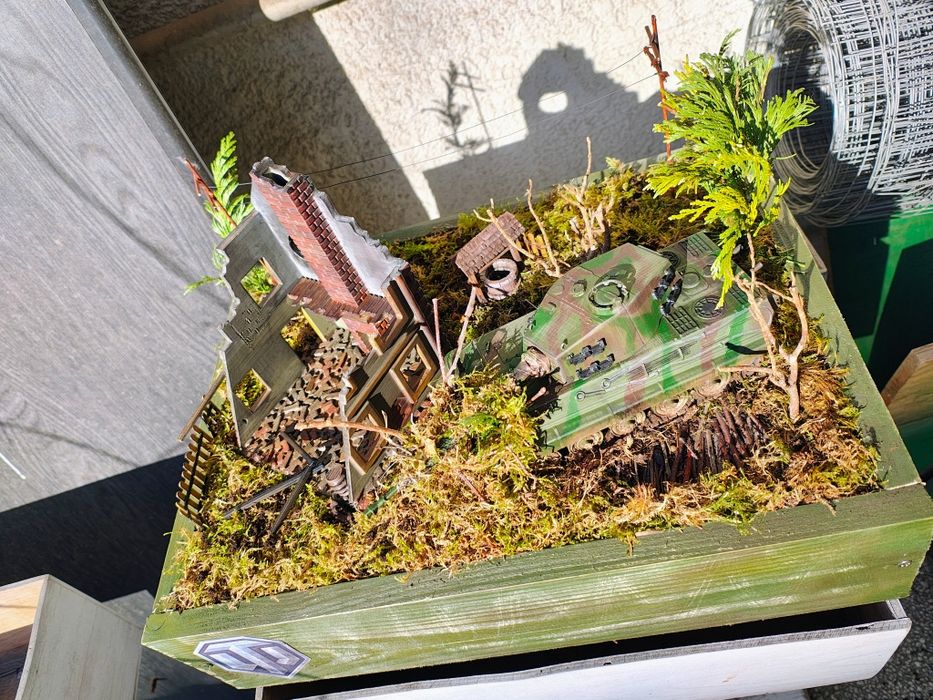 Diorama 3D World of Tanks Tiger I Ambush