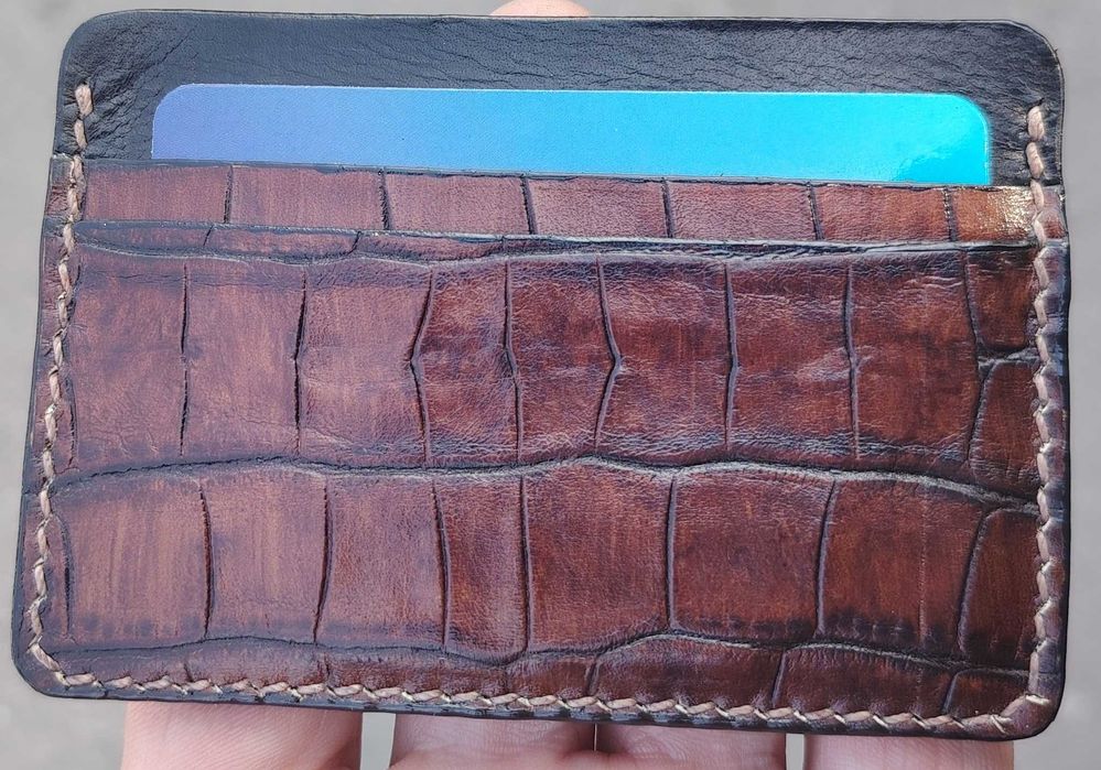Картодържател (Cardholder) Естествена кожа четри карти Тънък