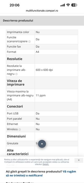 Imprimanta/Copiator/Fax/ Multifunctionala