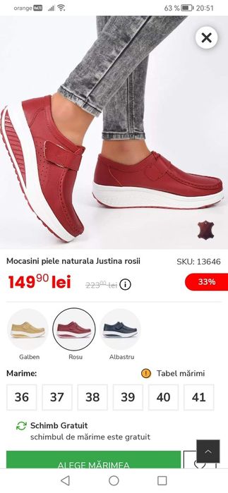 Mocasini piele dama