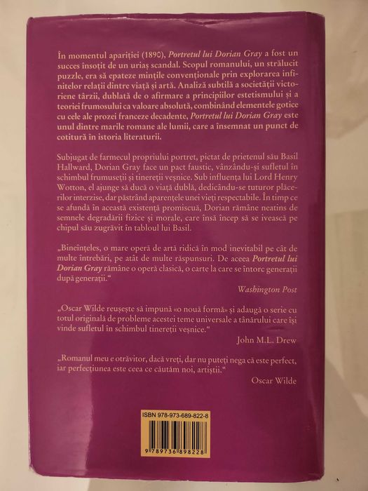 Portretul lui Dorian Gray, Oscar Wilde, cartonata