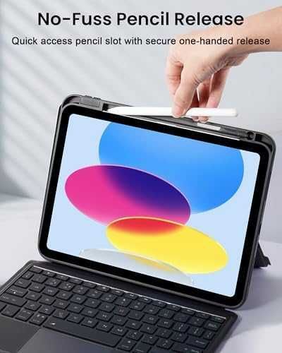 Нов Калъф с клавиатура за iPad 10th Gen A16 2025, тъчпад, RGB, UK layout Кейс таблет Айпад