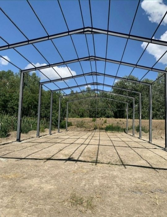 Vand structură metalică 10x25 din profile cu pane din  țeava