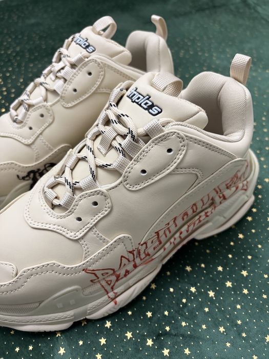 Balenciaga Triple S DIY Metal White Red