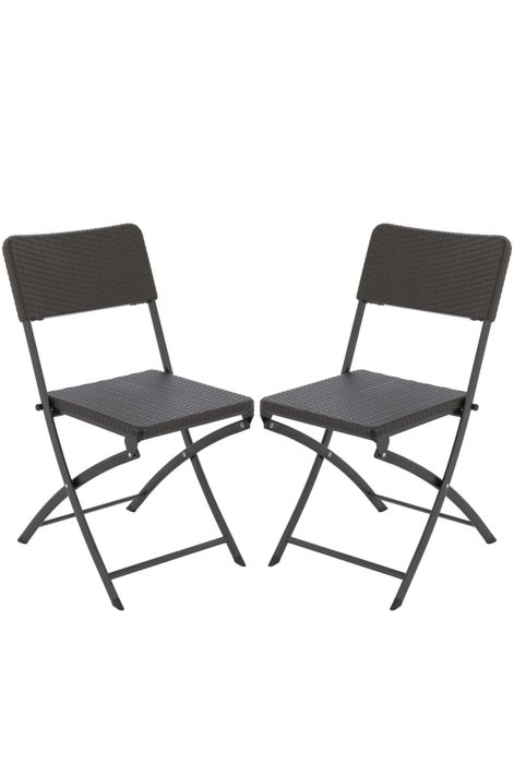 Сгъваеми градински столове, 4 бр, HDPE и стомана, кафяви от Германия ч