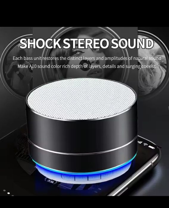 Блутуут тонколонка малка и преносима с подсведка