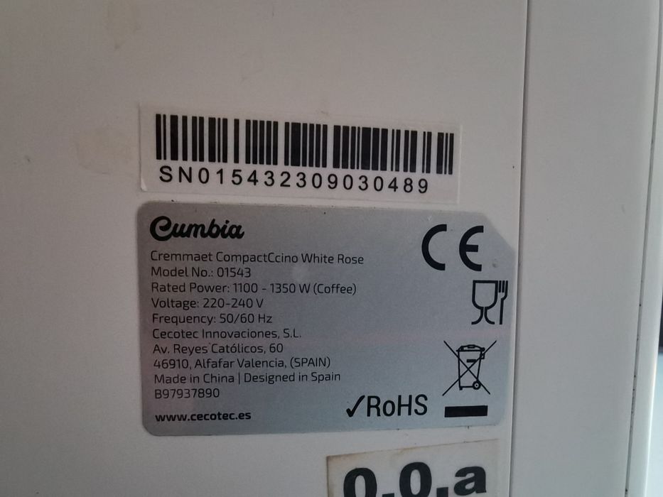 Espressor automat Cecotec Cremmaet Compactccino White Rose, 19 bari