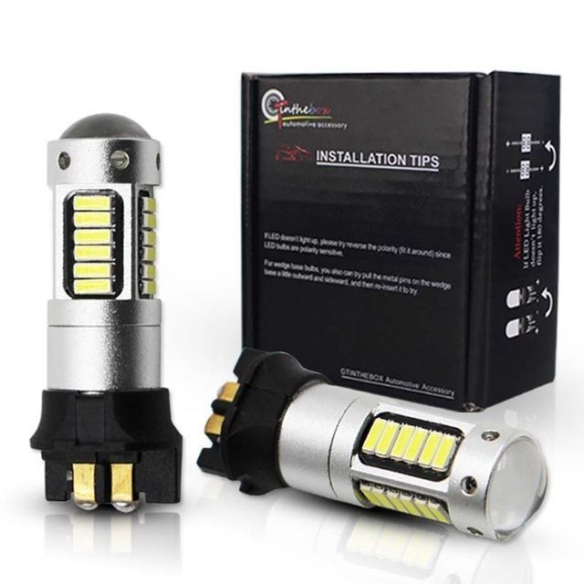 Set de 2 becuri led soclu PWY24W sau PW24W alb sau portocaliu