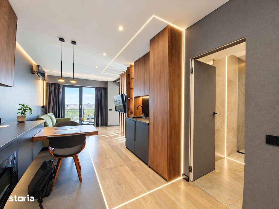 Apartament 2 camere, ultrafinisat, etaj 15, panorama asupra orasului