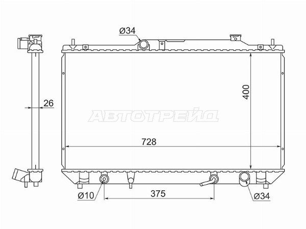 Радиатор охлаждения двигателя  Toyota Camry