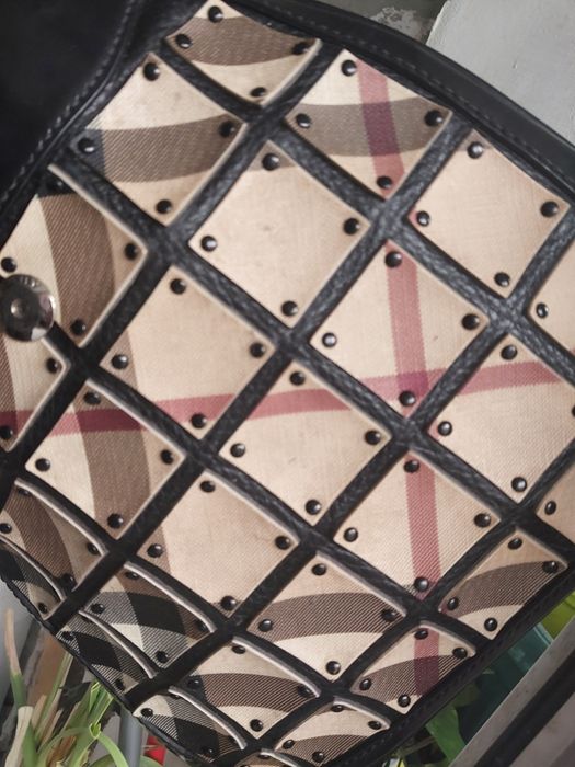 BURBERRY Original 100% Кожа Страхотна  през рамо чанта