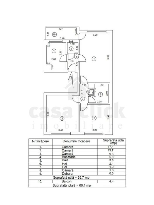 Apartament 3 camere, Spicu – ultracentral, etaj intermediar