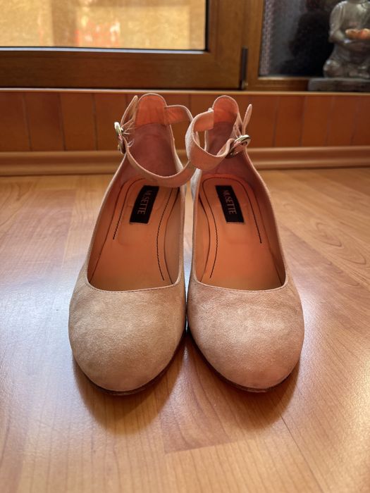 Pantofi cu toc 37 piele naturala intoarsa