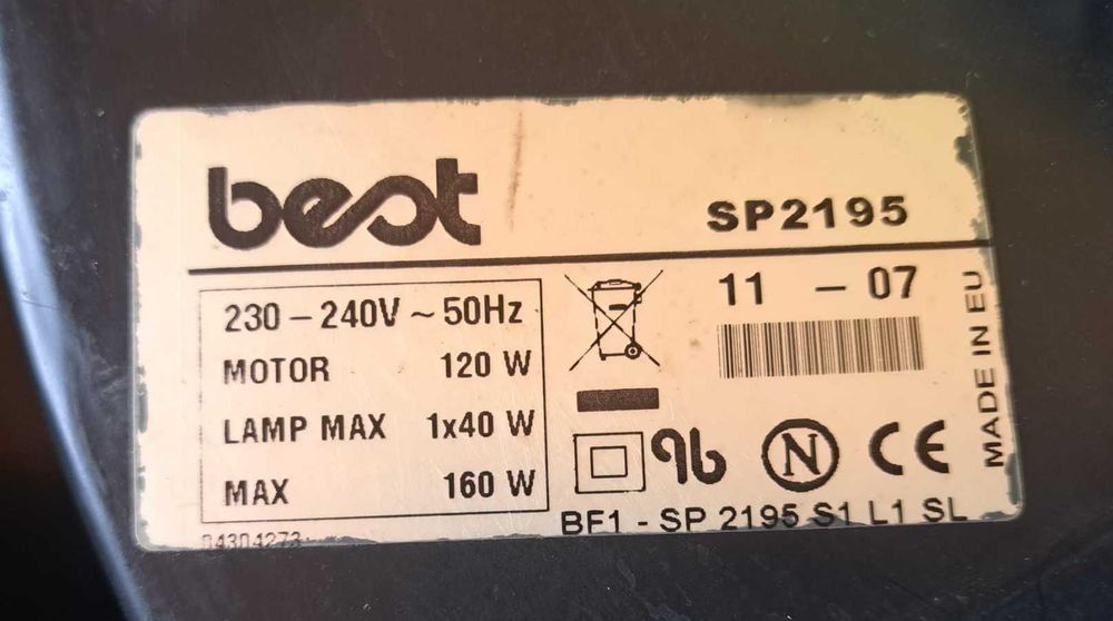 Hotă Bucătărie BEST SP2195, Negru, 160W – Stare Perfectă, Curățată și Funcțională