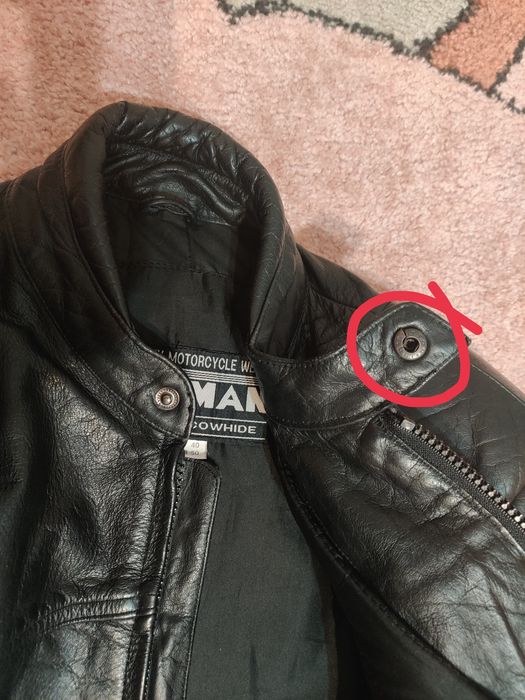 Geaca moto din piele groasă Ashman (3kg+) marime S-M
