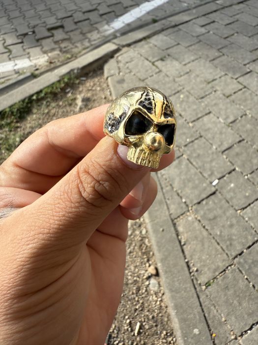 Inel aur 18 k craniu skull unicat