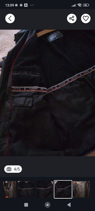 Haina piele naturala neagra groasă mar 50