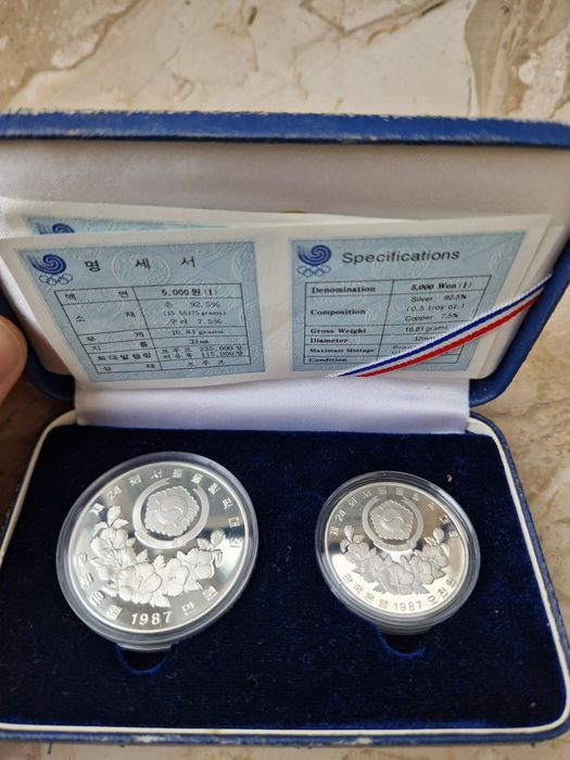 Сребърни  монети  олимпиадата Сеул 1988г