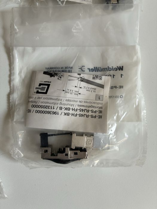 Set 13 conectori RJ45 8 pini, Cat 6a, ecranat, aurit Weidmuller 1963600000