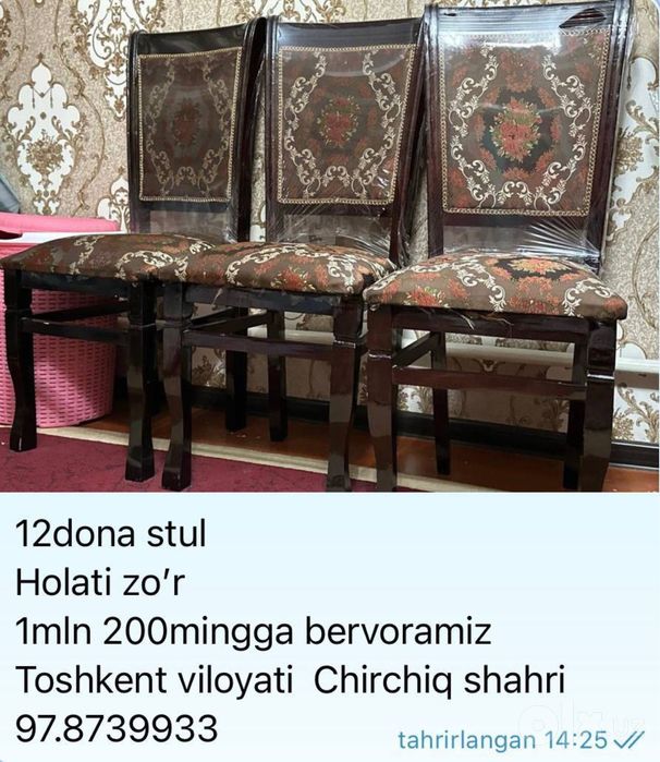 12ta stullar juda yaxshi holatda
