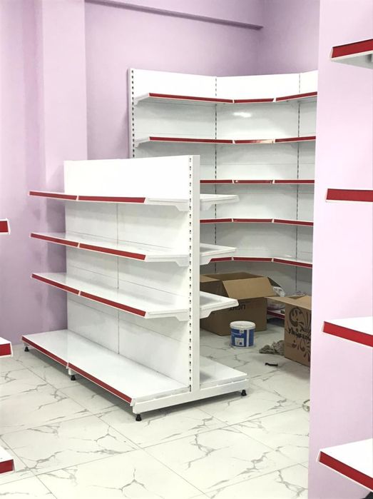 Стеллажи полки овощные хлебные кассовые