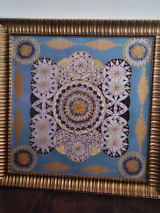 Tablou pe sticla inramat  70x70