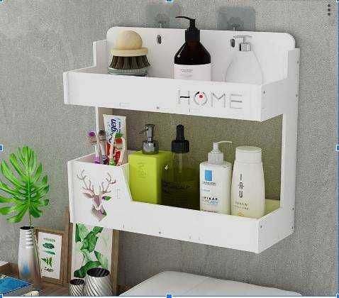 Етажерка за баня, толаетна и козметика, рафт за стена без дупчене
