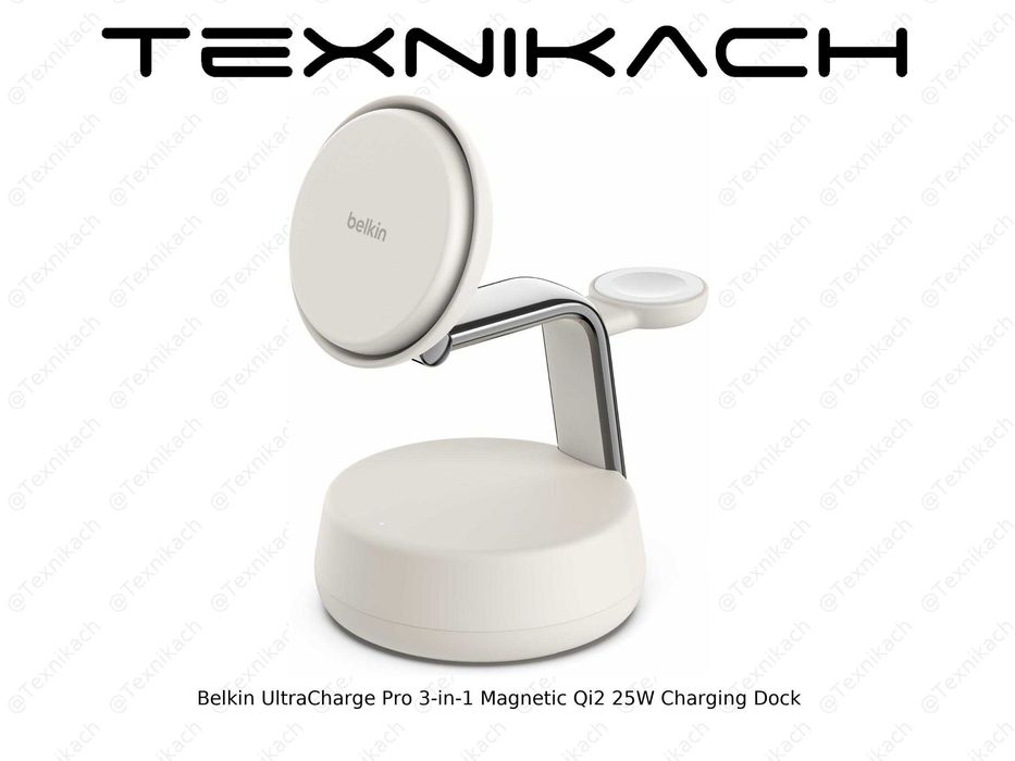 Новый Belkin UltraCharge Pro 3-in-1 Magnetic Qi2 25W Charging Доставка