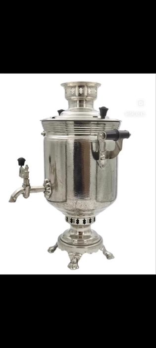 Самовар новый 5 л латунный на дровах