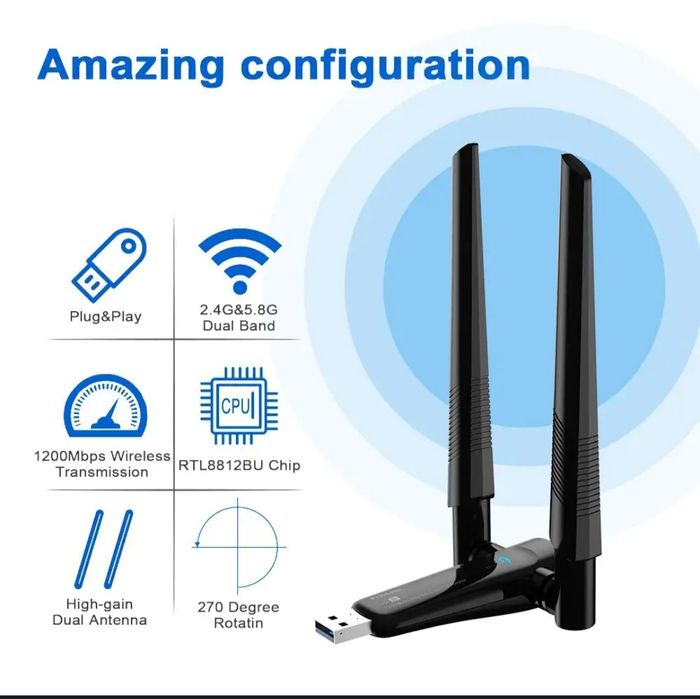Скидка! Доставка! Usb wifi adapter pix link Ac1200 2,4 hz/ 5hz,usb 3.0