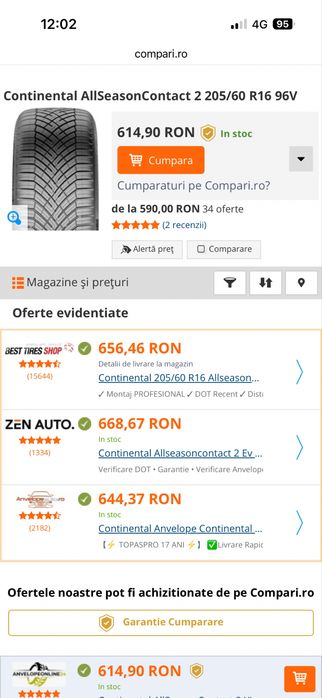 De vanzare anvelope ca noi  205/60 R16 (Continental Contact 2 All Season, dot 2025)