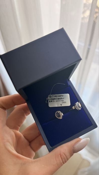 Сережки серебряные с танзанитом