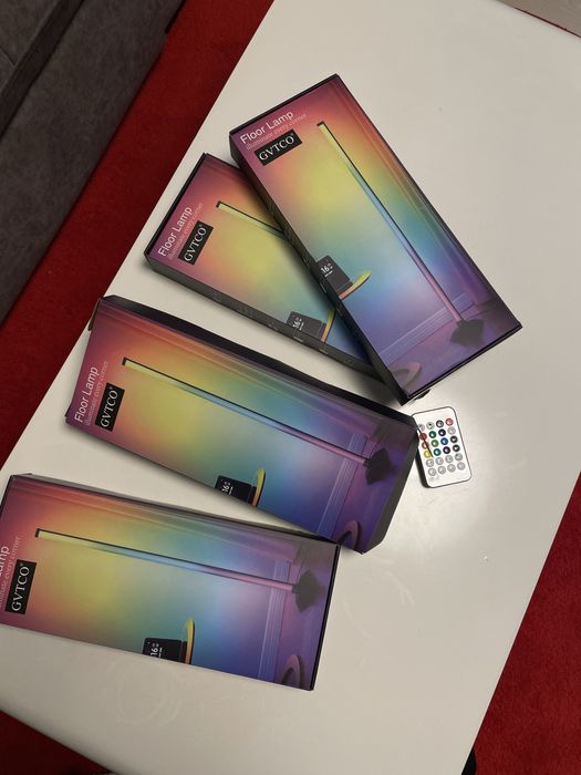 4 броя LED Подова Лампа RGB с дистанционно