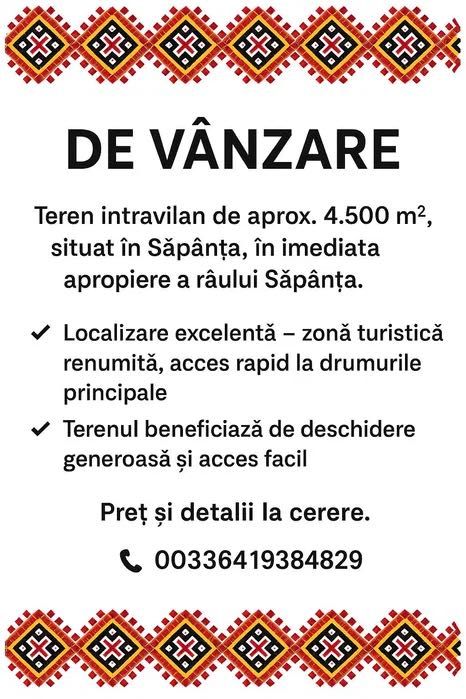 Teren De vanzare Sapanta