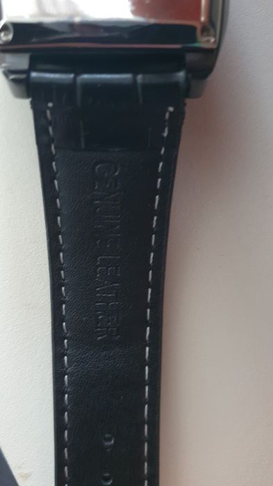 Ceas automatic cu bratara din piele neagra