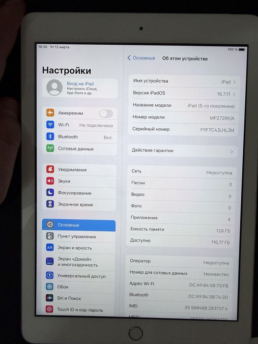 IPad 5 (2017, 128GB, LTE)