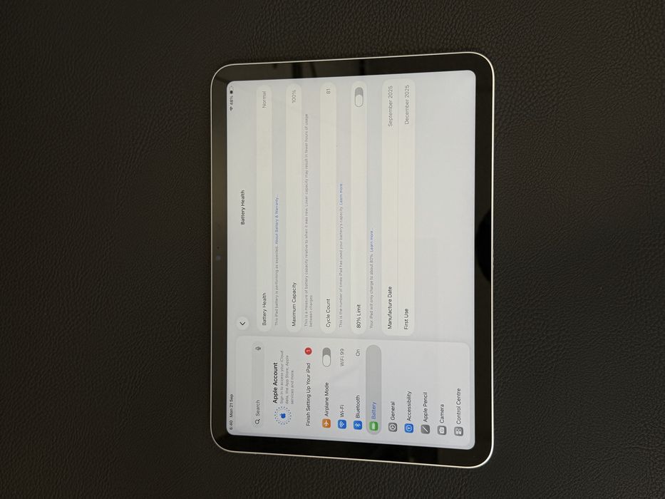 iPad 11 A16 2025 - 100% батерия